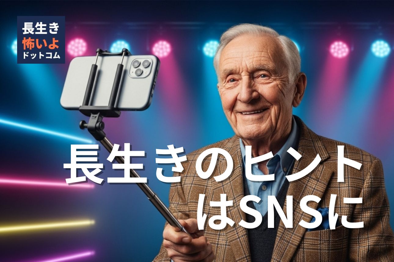 杖をセルフィースティック代わりにして舞台で自撮りするおじいちゃんインフルエンサー