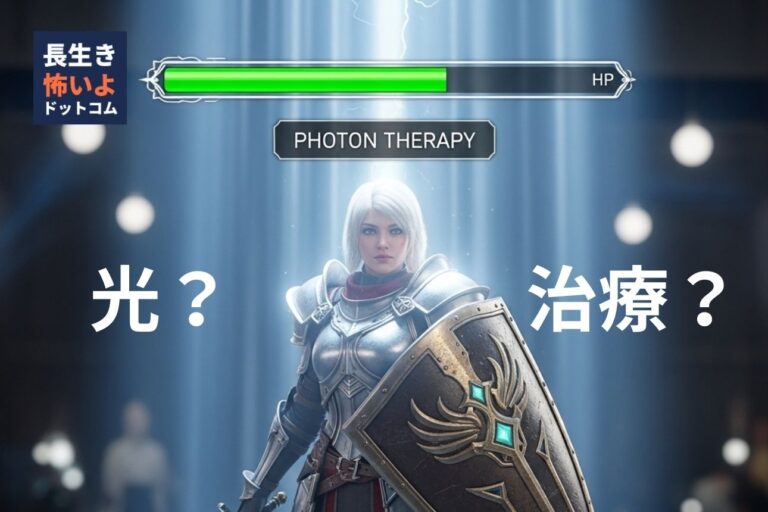 光治療で全回復するRPG風戦士のイラスト